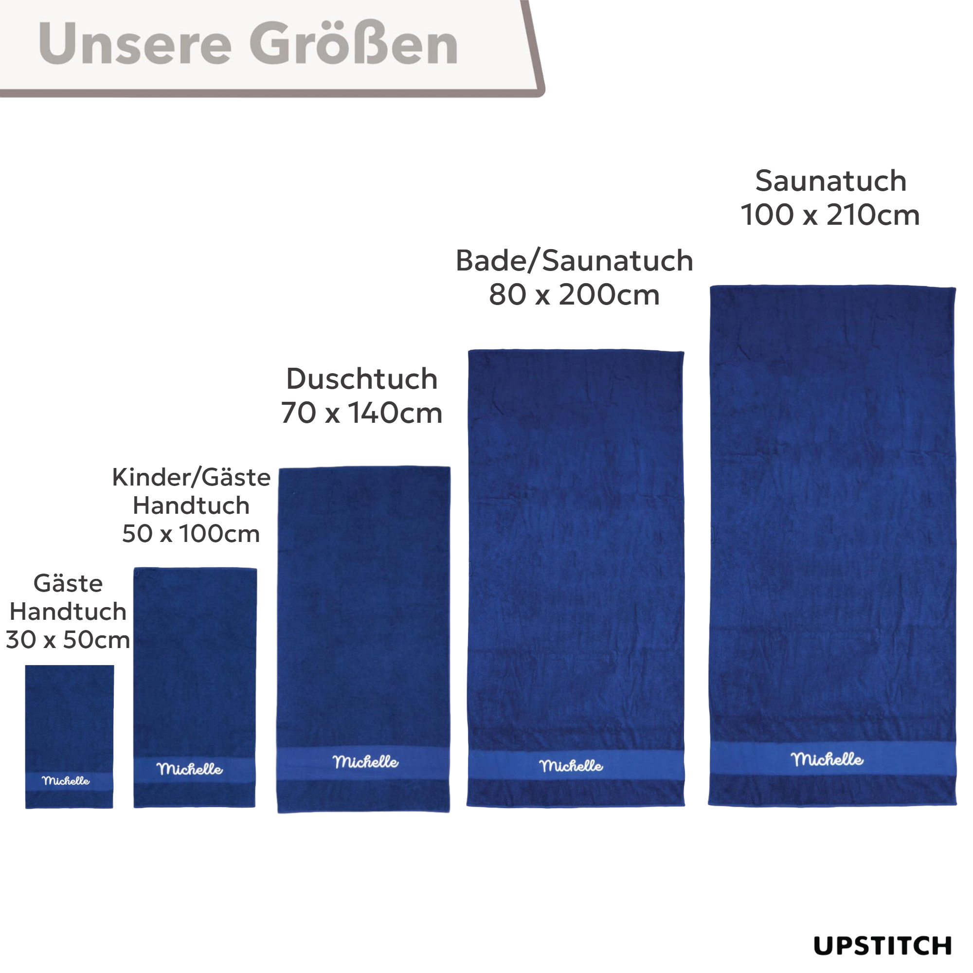 Personalisiertes Handtuch mit Motiv & Name - 100% Baumwolle - verschiedene Farben/Größen