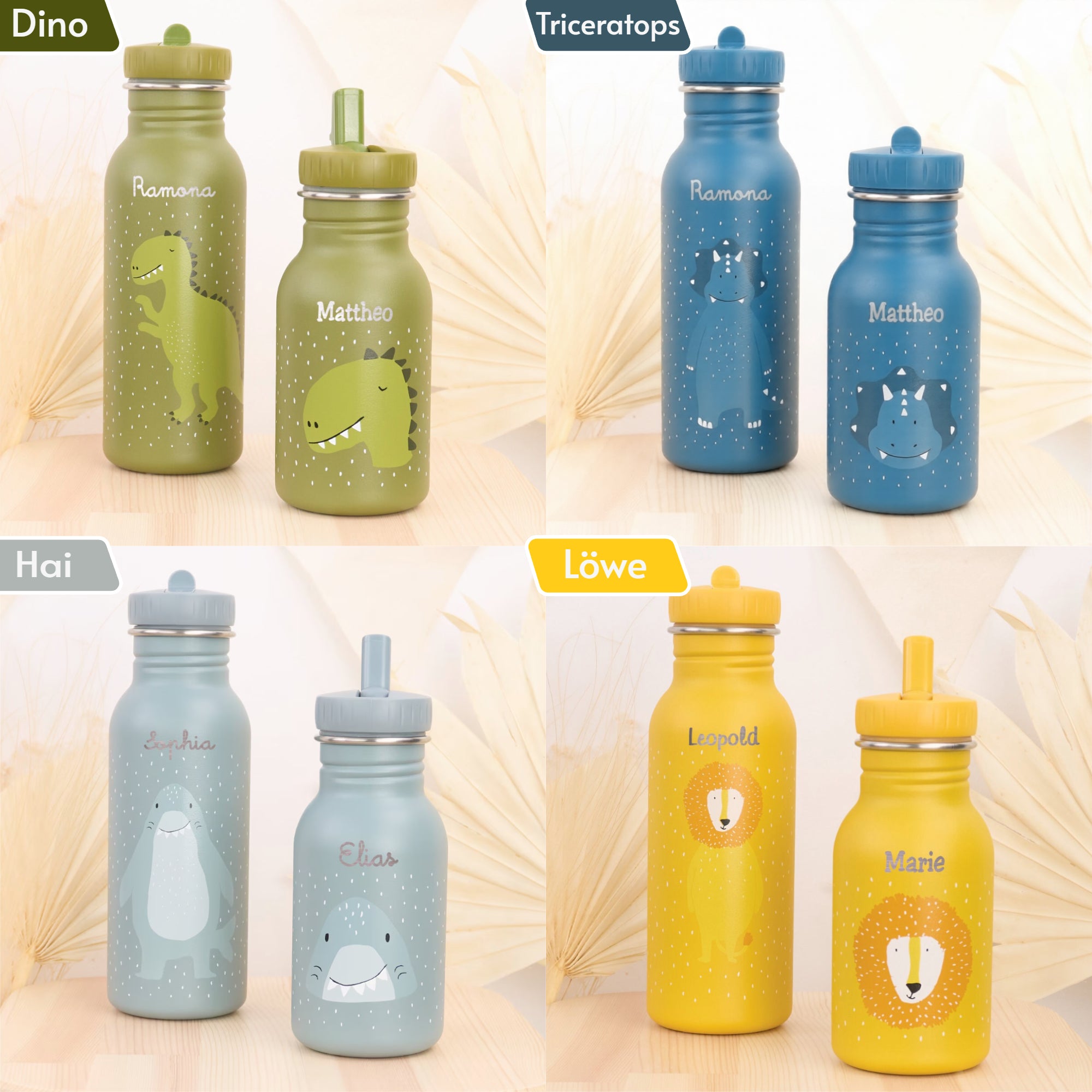Gourde pour enfants avec nom 350 ml - Dino