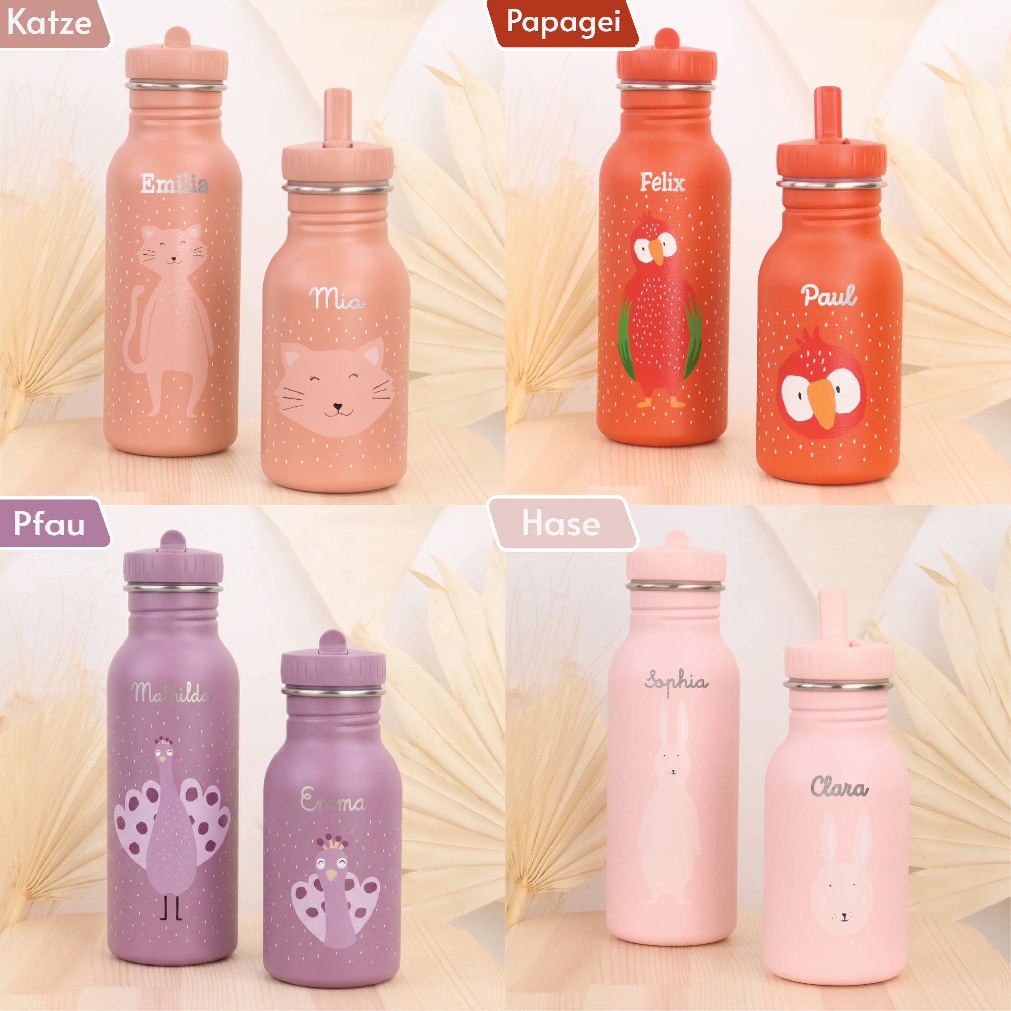 Gourde pour enfants avec nom 350 ml - Dino
