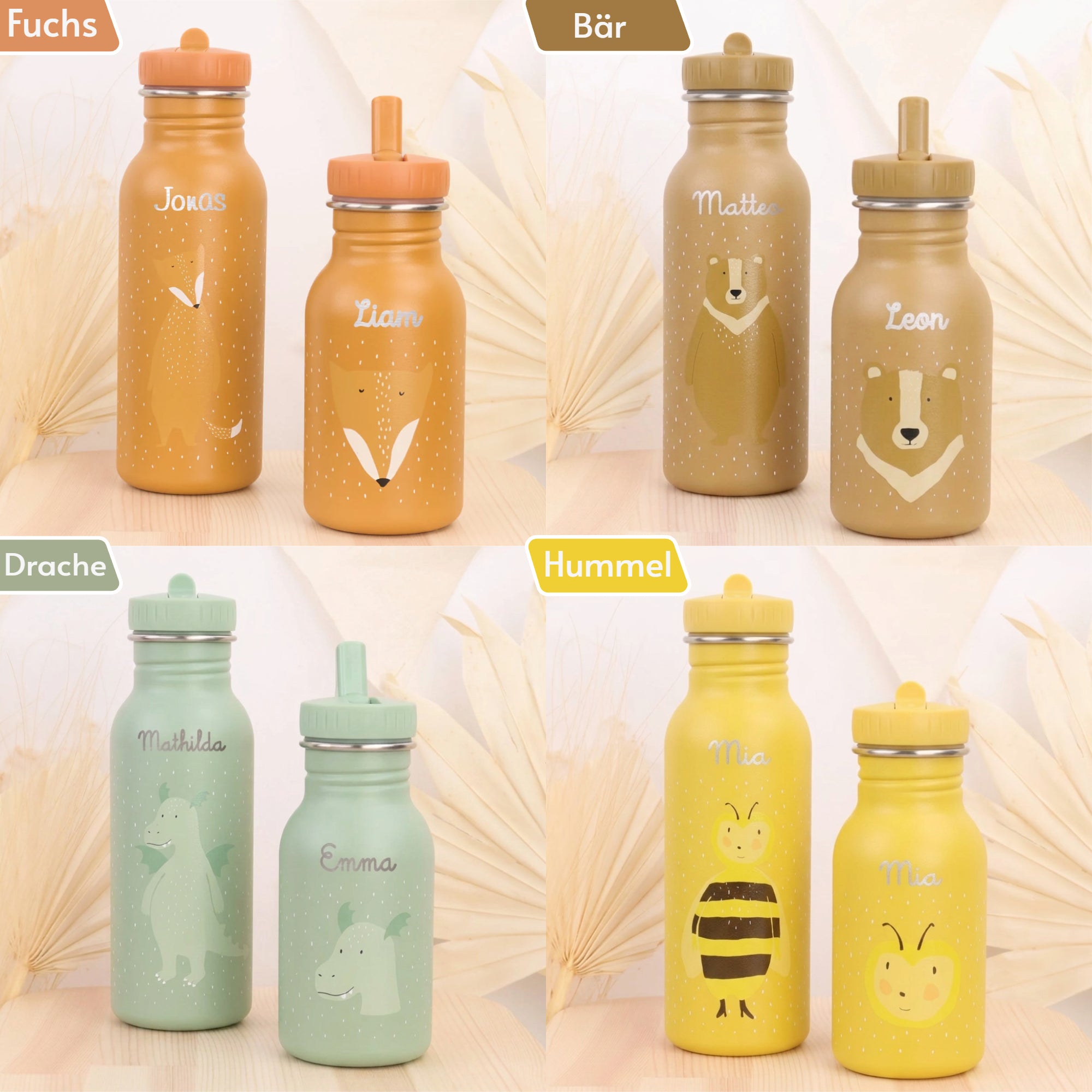 Gourde pour enfants avec nom 350 ml - Dino