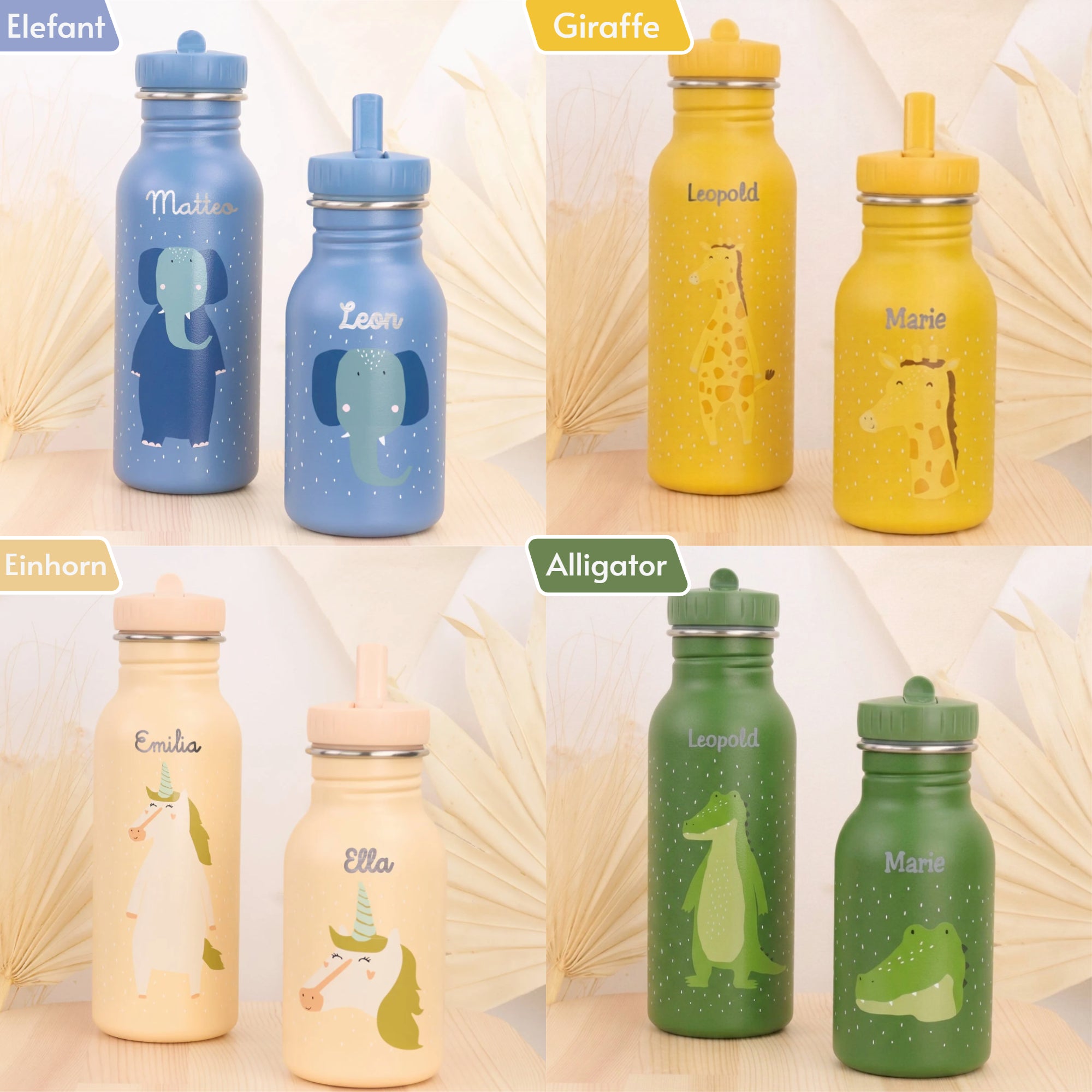 Gourde pour enfants avec nom 350 ml - Dino