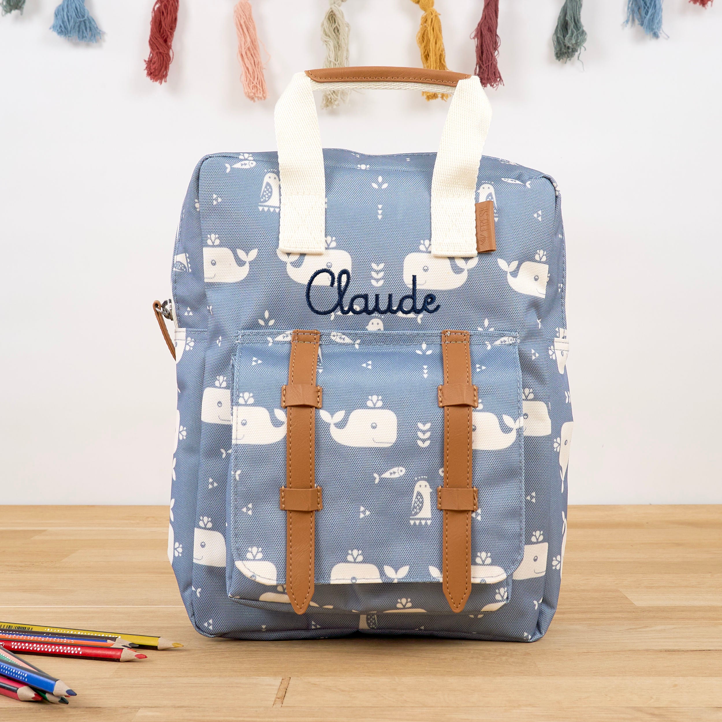 Kinder-Rucksack mit Namen - Wal