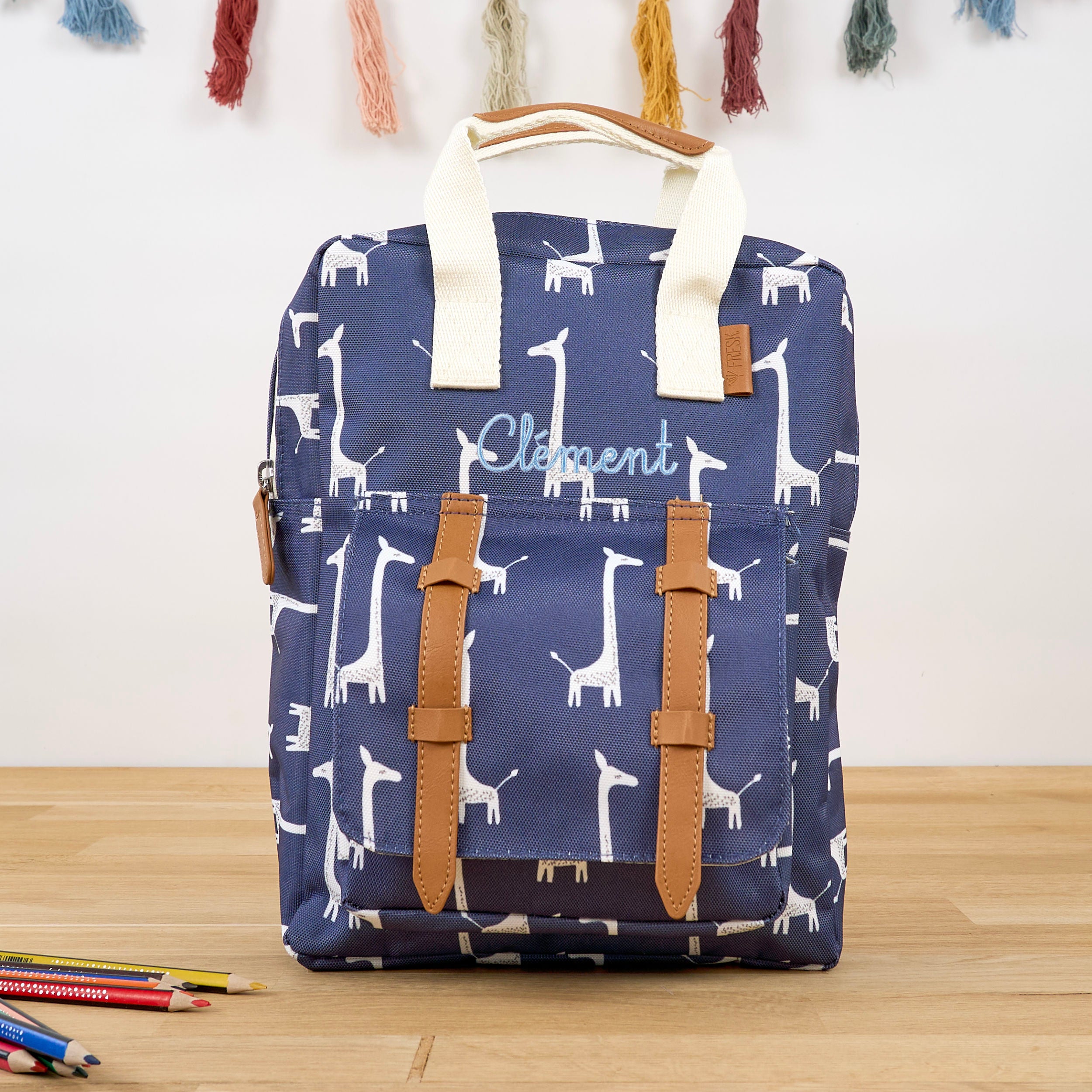 Kinder-Rucksack mit Namen - Giraffe