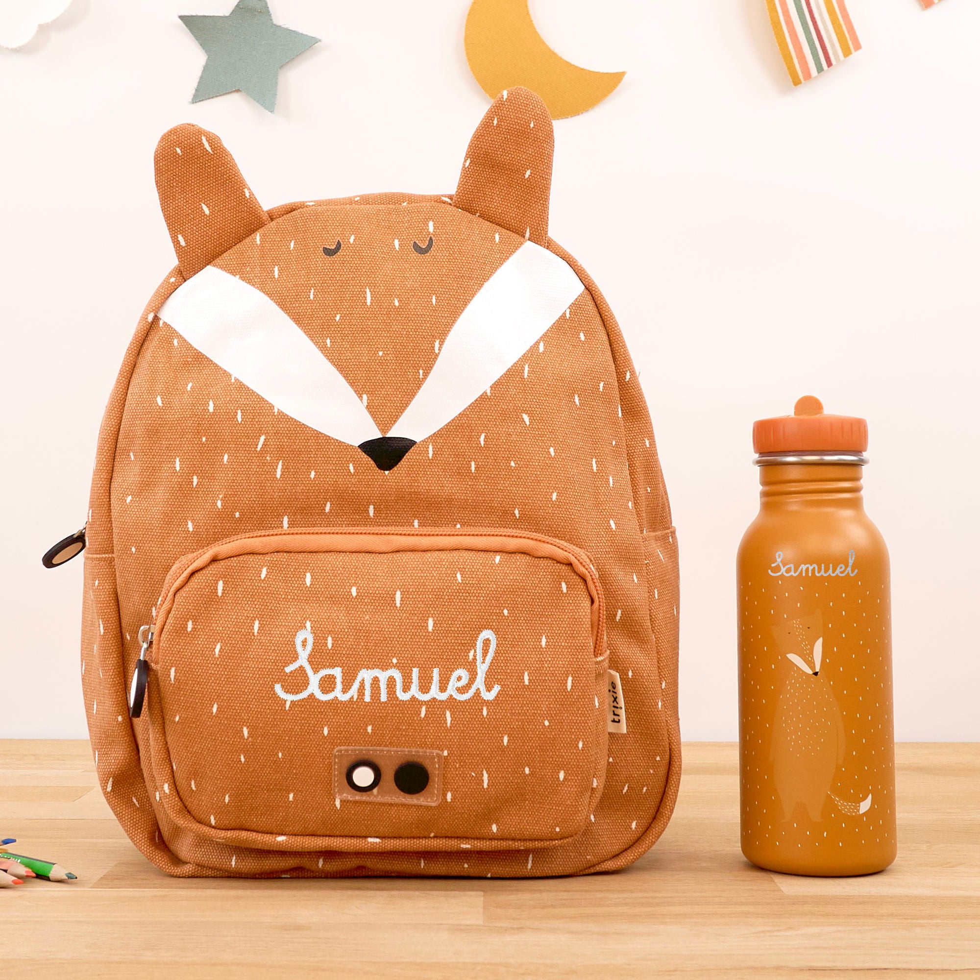 Trixie Kinderrucksack Set mit Namen - Fuchs