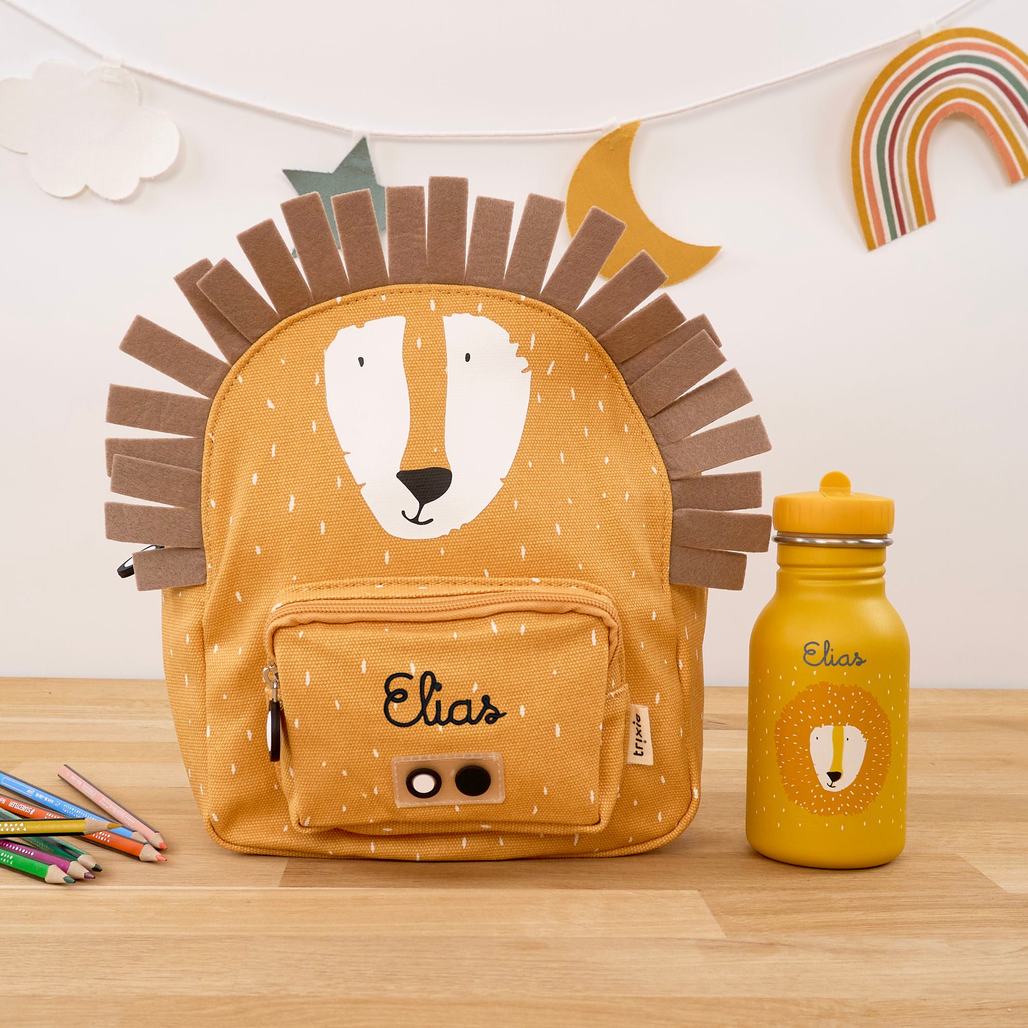 Mini Kinderrucksack Set mit Namen - Löwe / Trixie Baby