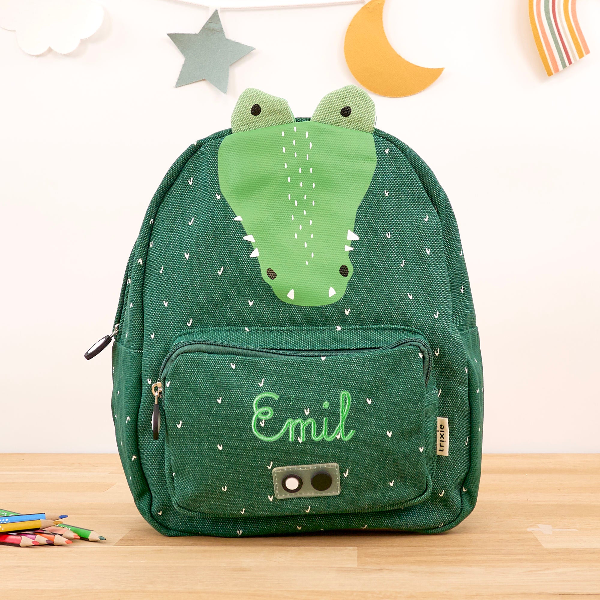 Kinderrucksack mit Namen - Krokodil
