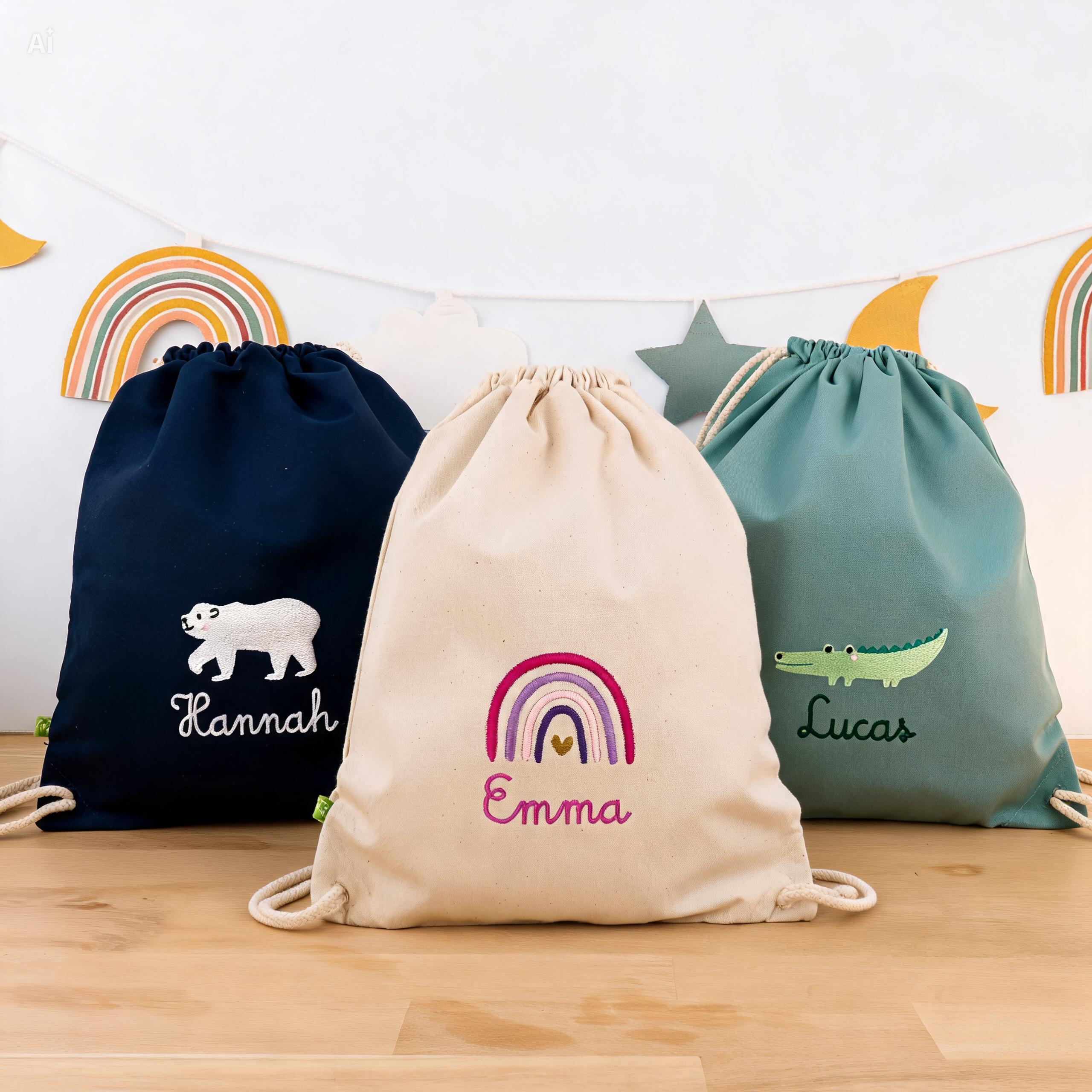 Children's backpack with name - unicorn