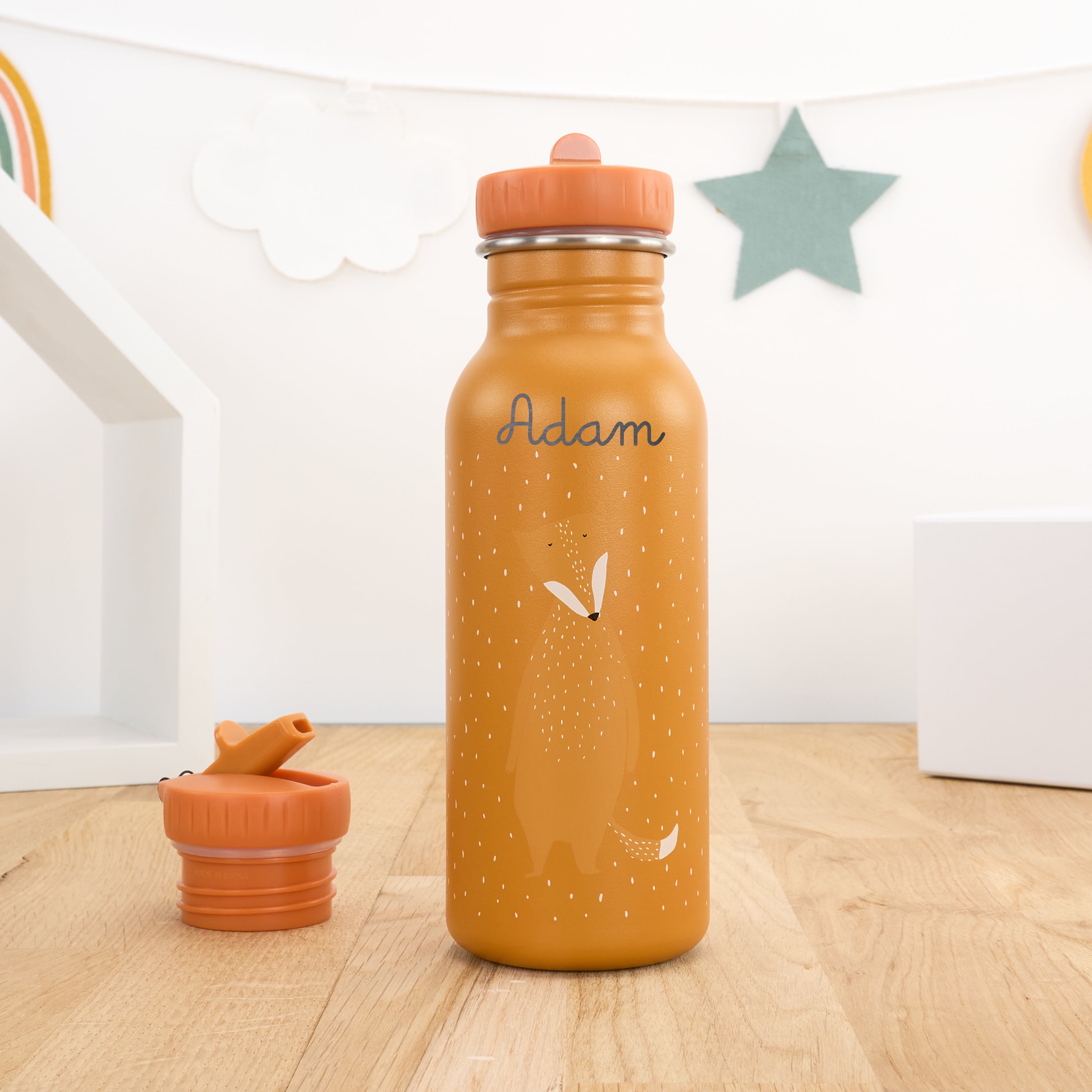Kindertrinkflasche mit Namen personalisiert 500 ml - Fuchs