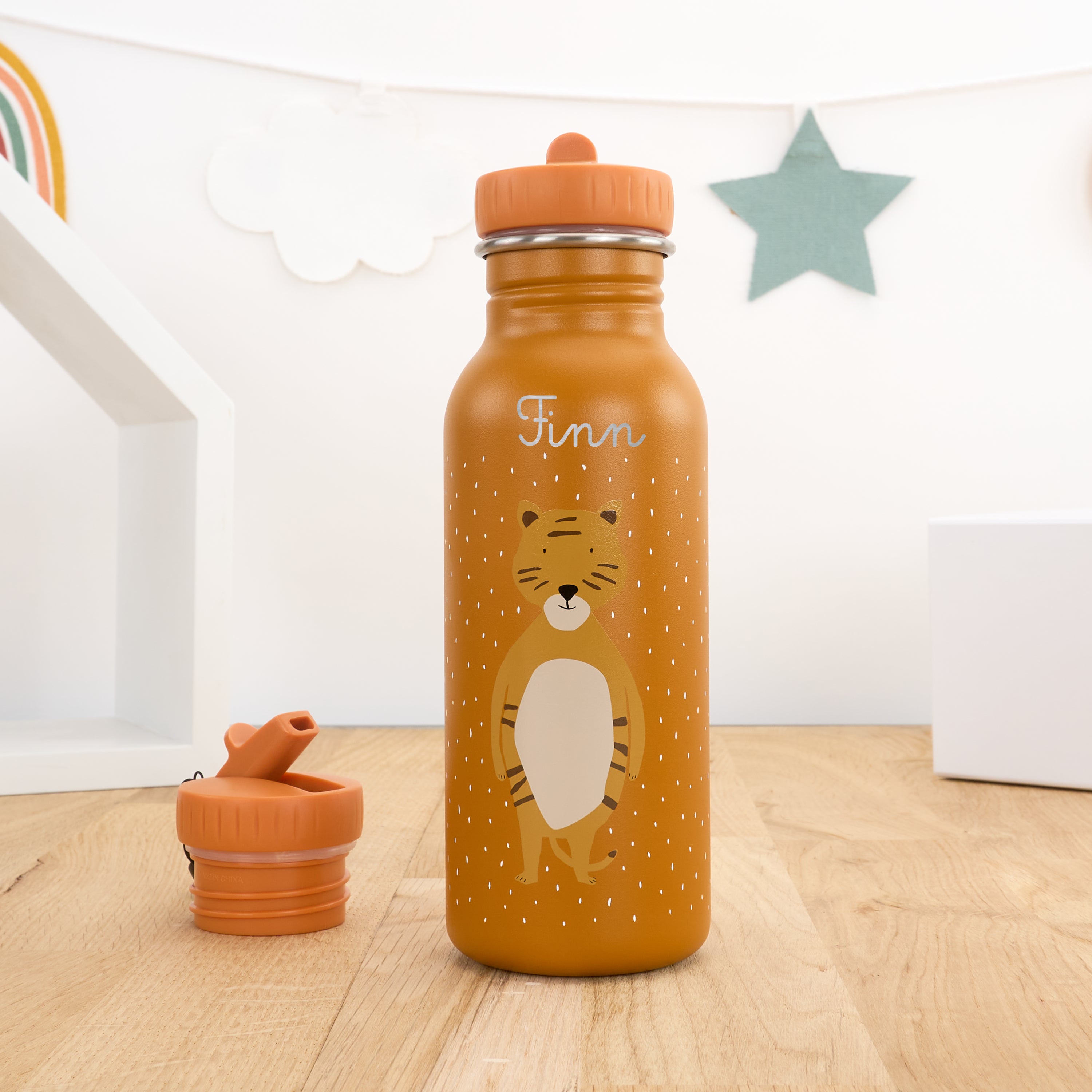 Kindertrinkflasche mit Namen personalisiert 500 ml - Tiger