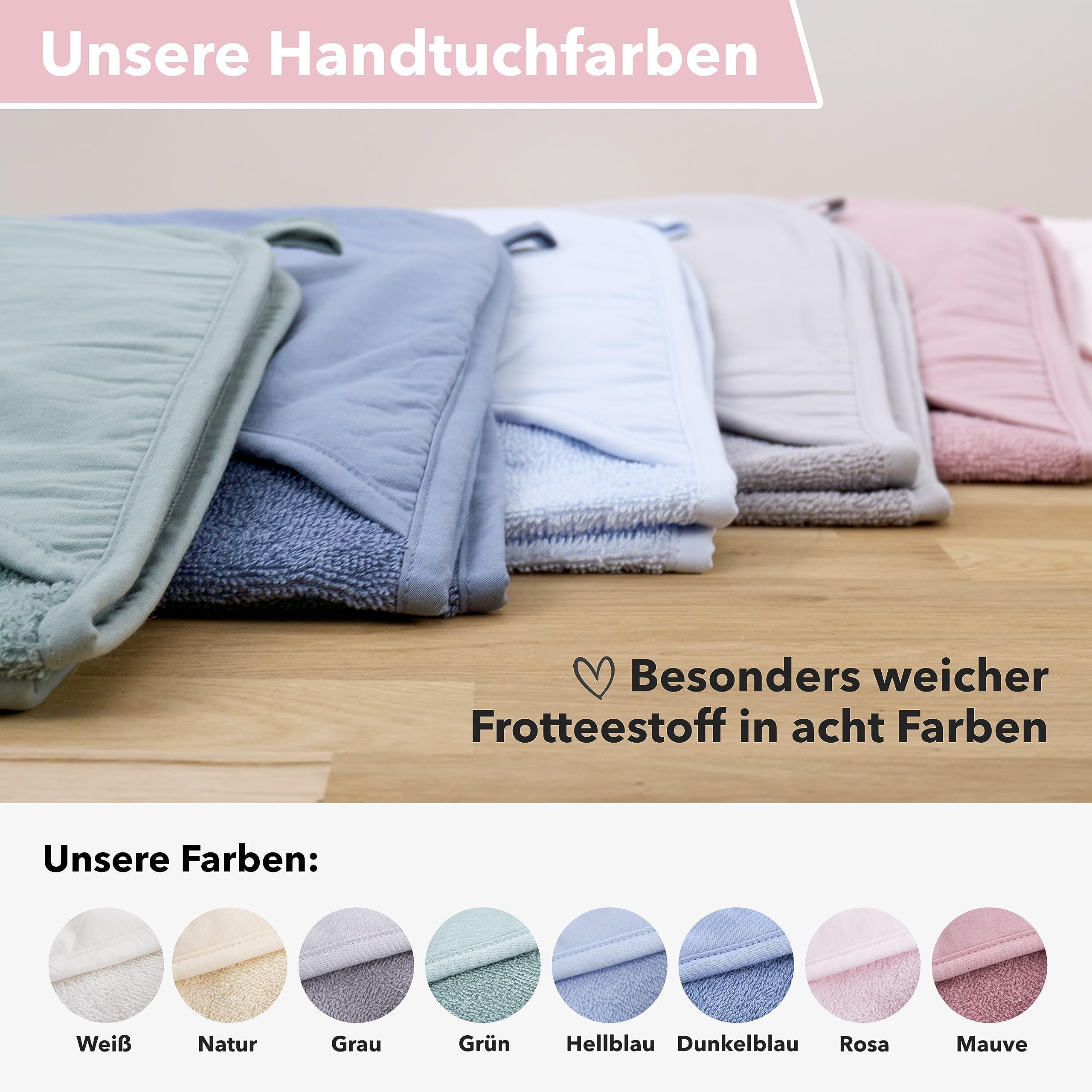 Personalisiertes Baby Geschenkset zur Geburt: Kapuzenhandtuch & Windeltasche mit Name und Wunschmotiv