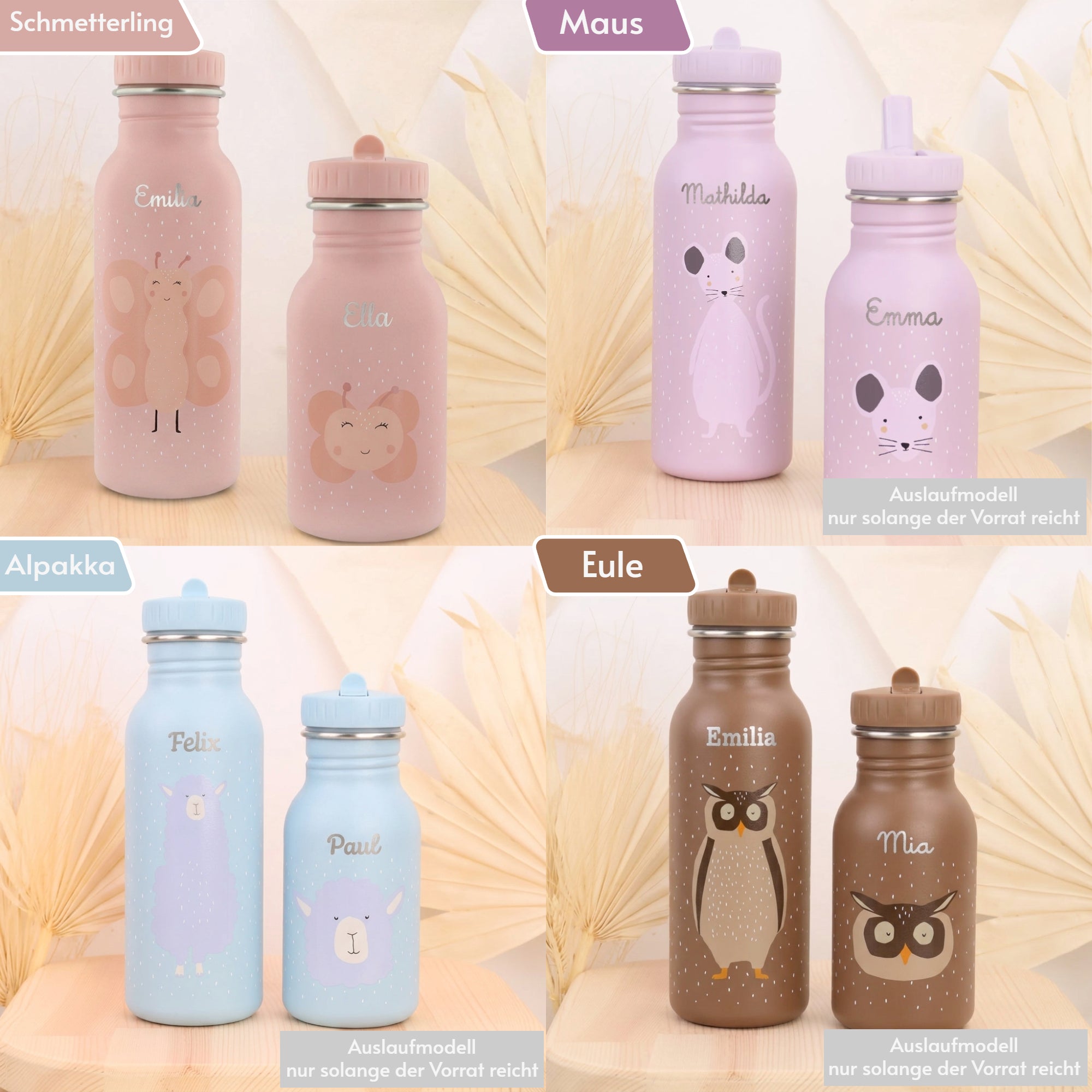Trixie Kinder-Trinkflasche mit Namen personalisiert | Individuelle Wasserflasche für Jungen & Mädchen | 350ml / 500ml