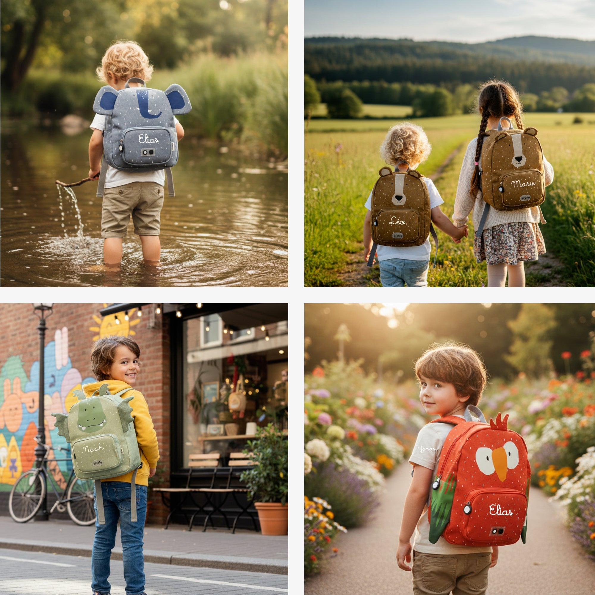 [TEST COPY] Trixie Kinderrucksack mit Namen klein/groß - alle Motive