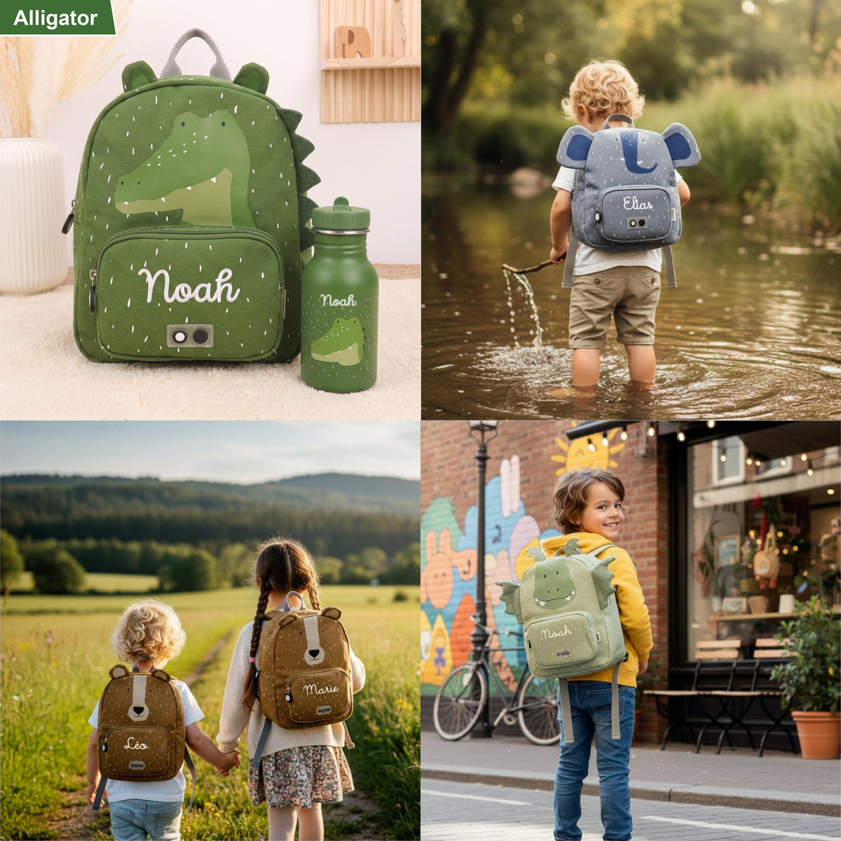 Trixie Kinderrucksack mit Trinkflasche im Set – mit Namen personalisiert | Small & Big | 350/500 ml
